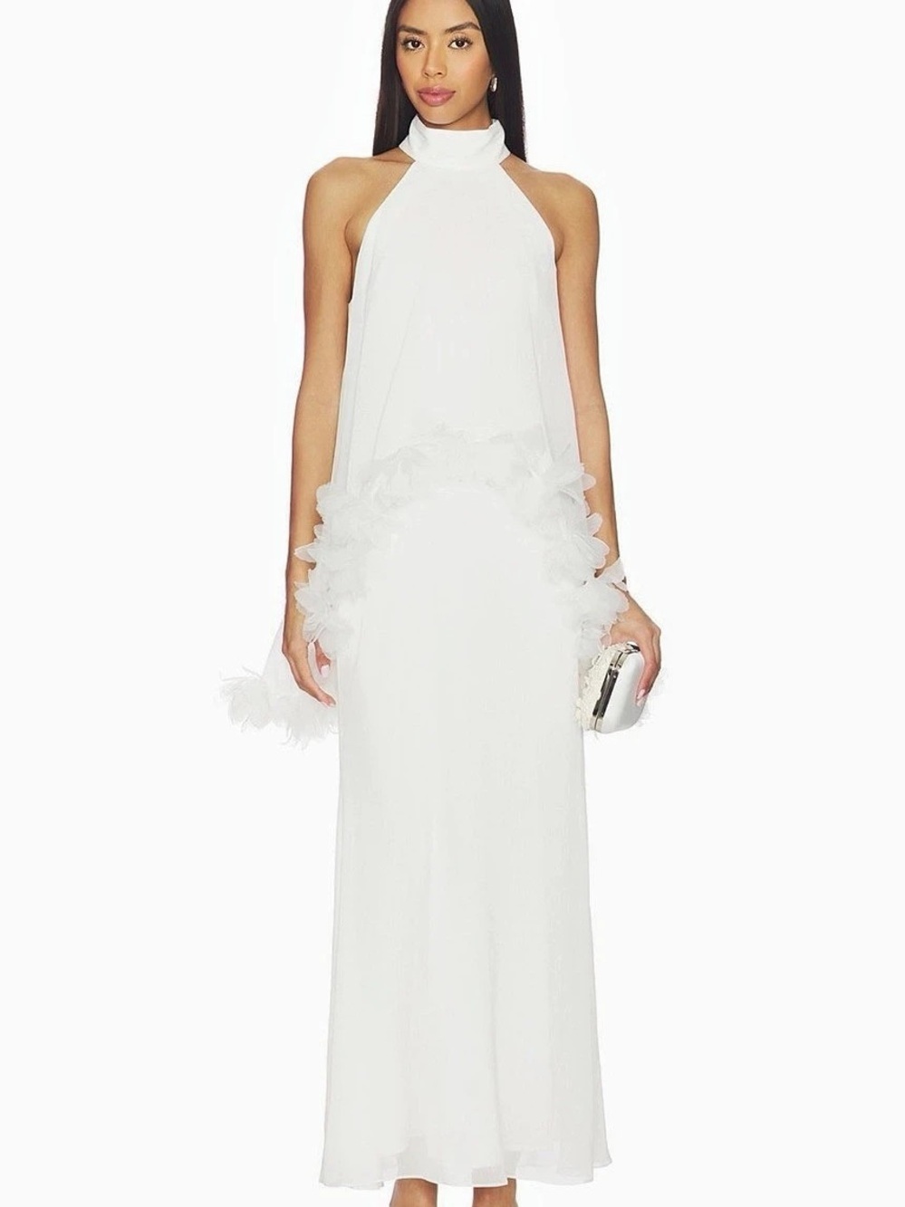 Elliatt Poppy Layered Gown in White size Small